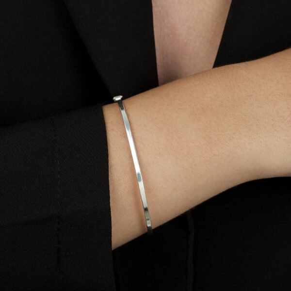 Pulseira Bracelete Oval em Prata 925 - Imagem 2